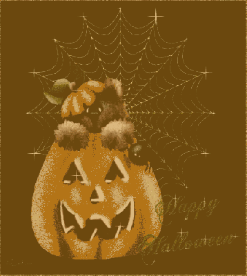 Misiu w dyni szczęśliwego Halloween